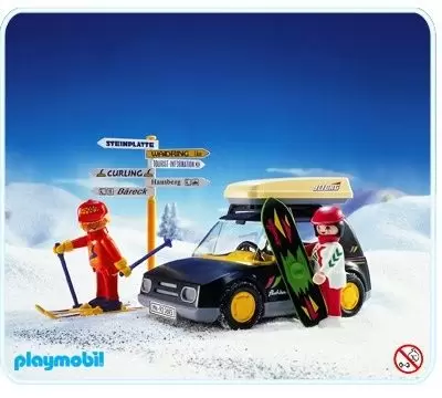 Playmobil Winter sports - Black Car With Skiers