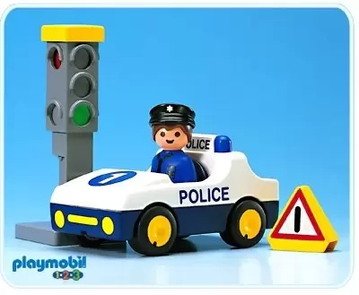 Playmobil 1.2.3 - Voiture de police et feu tricolore