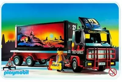 Playmobil dans la ville - Camion remorque et container