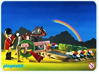 Playmobil équitation - Cavalier avec Obstacle et rivière