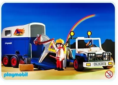 Playmobil équitation - Cavalière avec Jeep et Van