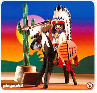 Far West Playmobil - Mounted Indian Warrior