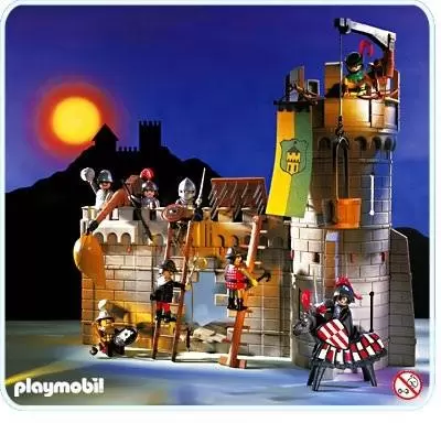 Playmobil Chevaliers - Chevaliers avec tour d\'enceinte assiégée