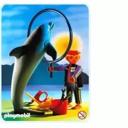 Dolphin With Trainer