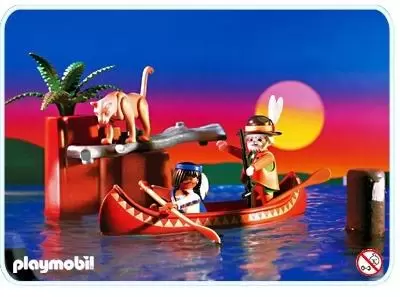 Playmobil Far West - Indien, Trappeur et Canoë
