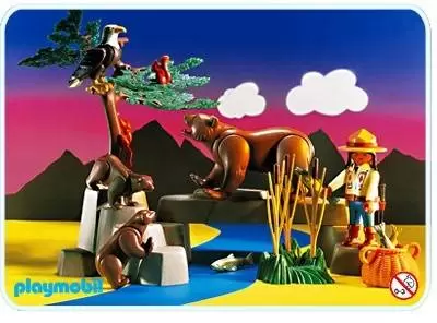 Playmobil à la Montage - Garde forestière et animaux sauvages
