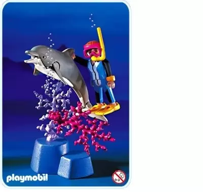 Playmobil Monde sous-marin - Plongeur et dauphin