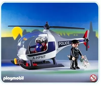 Playmobil Policier - Policiers d\'intervention/hélicoptère