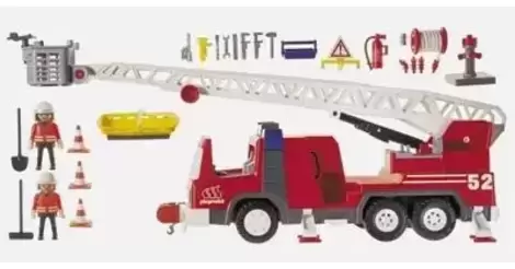 Pompiers et camion grande échelle n°52 - Playmobil Pompier 3879