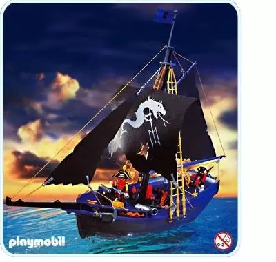Playmobil Pirates - Vaisseau du corsaire à voiles noires