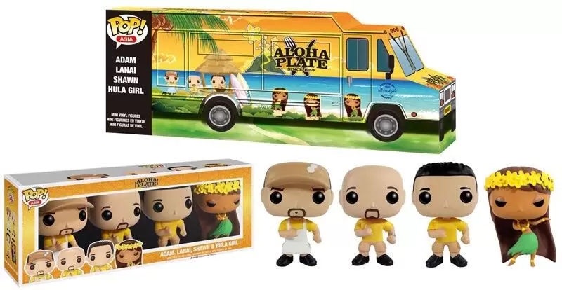 POP! Asia - Aloha Plate - Truck With Adam, Lanai, Shawn And Hula Girl 4 Pack