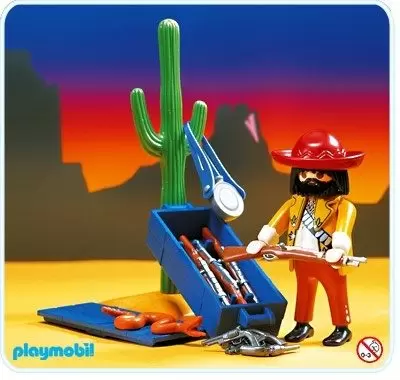 Playmobil Far West - Bandit et caisse d\'armes