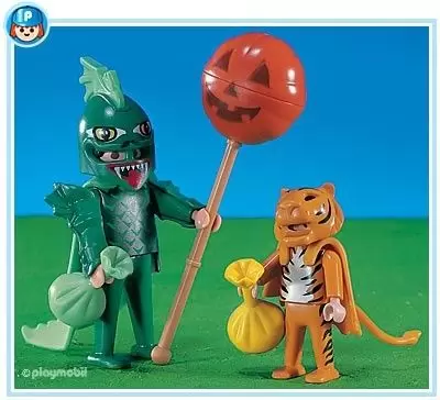 Playmobil d\'Halloween - Chauve souris et tigre d\'Halloween