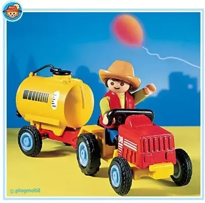 Playmobil Fermiers - Enfant sur tracteur avec citerne