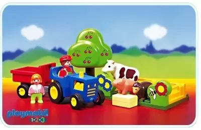 Playmobil 1.2.3 - Fermier avec animaux et tracteur