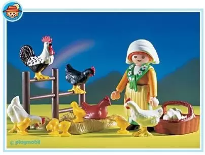Playmobil Fermiers - Fermière et poules