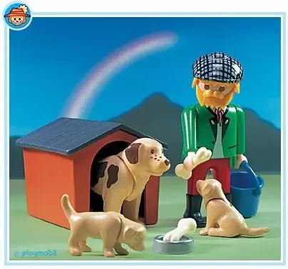 Playmobil dans la ville - Maître avec chiens et chiots