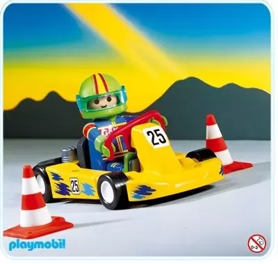 Playmobil Sports Mécaniques - Pilote  sur kart jaune