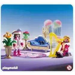 0918 prince , chateau sympa  piece fontaine princesse 4137 4008 playmobil 
