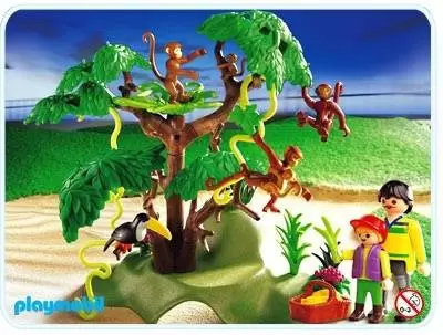 Playmobil Parc Animalier - Famille de singes  arbre