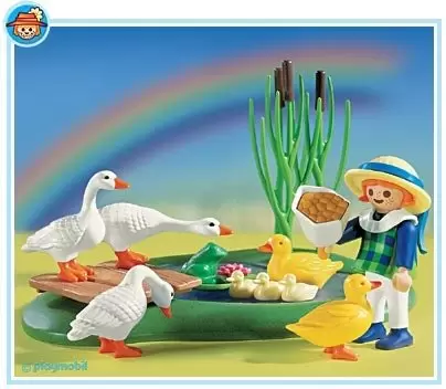Playmobil Fermiers - Fillette avec canards et oies
