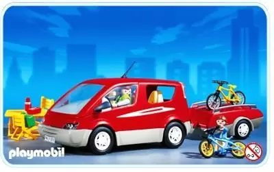 Playmobil en vacances - Monospace avec remorque et équipement de loisirs