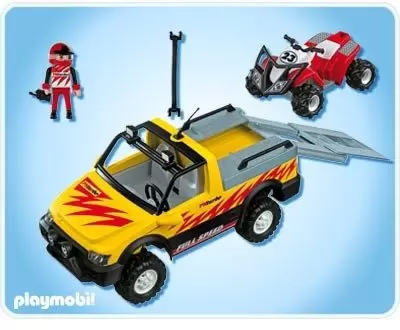 Playmobil Sports Mécaniques - Pick-up et quad de course rouge