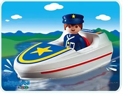 Playmobil 1.2.3 - Policier sur bateau 1.2.3