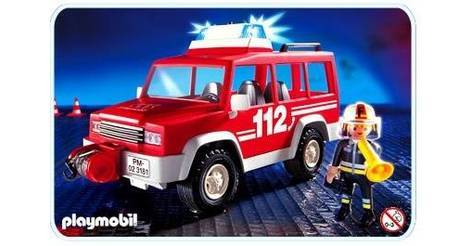 playmobil fire chief car