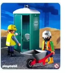 Toilettes mobiles de chantier et ouvriers