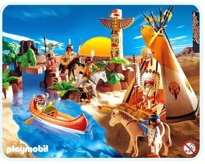 Playmobil Far West - Tribu indienne et campement