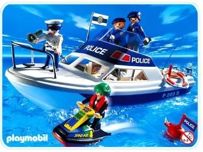 Playmobil Policier - Vedette de police et jet ski