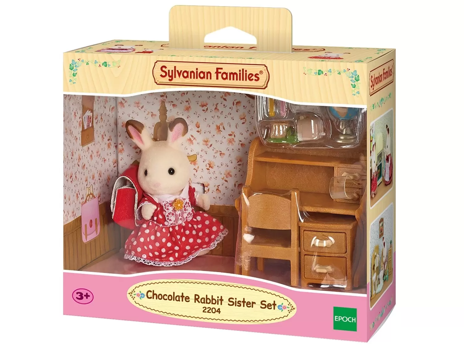 Sylvanian Families (Europe) - Chocolate Rabbit Sister Set / Desk