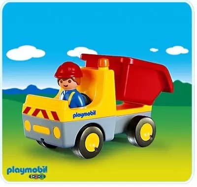 Playmobil 1.2.3 - Conducteur et camion benne basculante 1.2.3