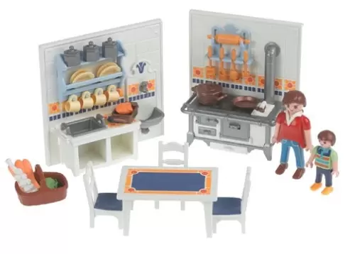 Playmobil Maisons et Intérieurs - Famille dans cuisine traditionnelle