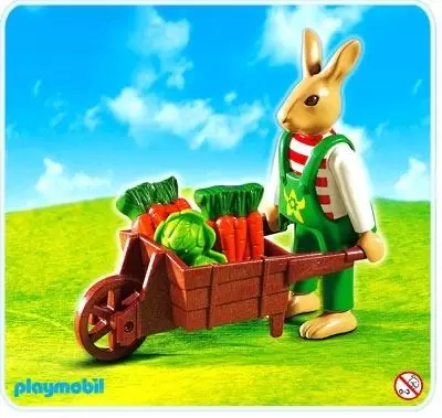 Playmobil Lapins de Pâques - Papa Lapin avec brouette