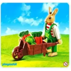Easter Bunny with Wheelbarrow