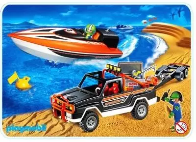 Playmobil Port & Harbour - Jeep with Offshore Raceboat