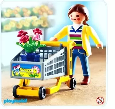 Playmobil Special - Cliente avec chariot et fleurs