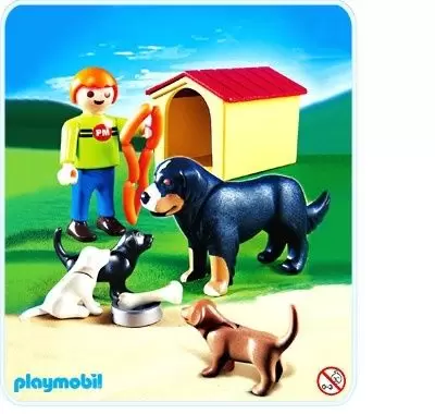Playmobil Fermiers - Enfant et famille de chiens