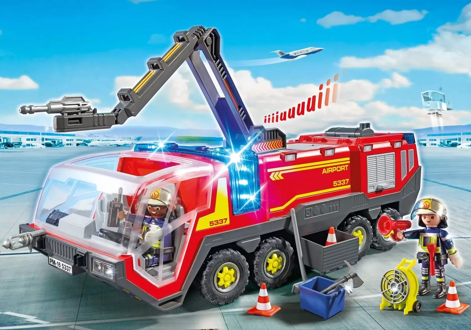 Playmobil Pompier - Véhicule de pompiers avec son et lumière