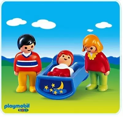 Playmobil 1.2.3 - Parents avec bébé et berceau 1.2.3