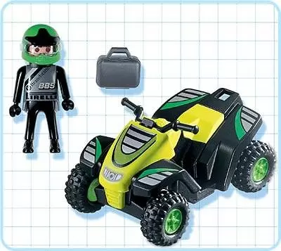 Playmobil Sports Mécaniques - Pilote / quad vert