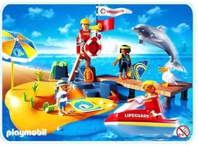 Playmobil en vacances - Vacanciers et poste de secours à la plage