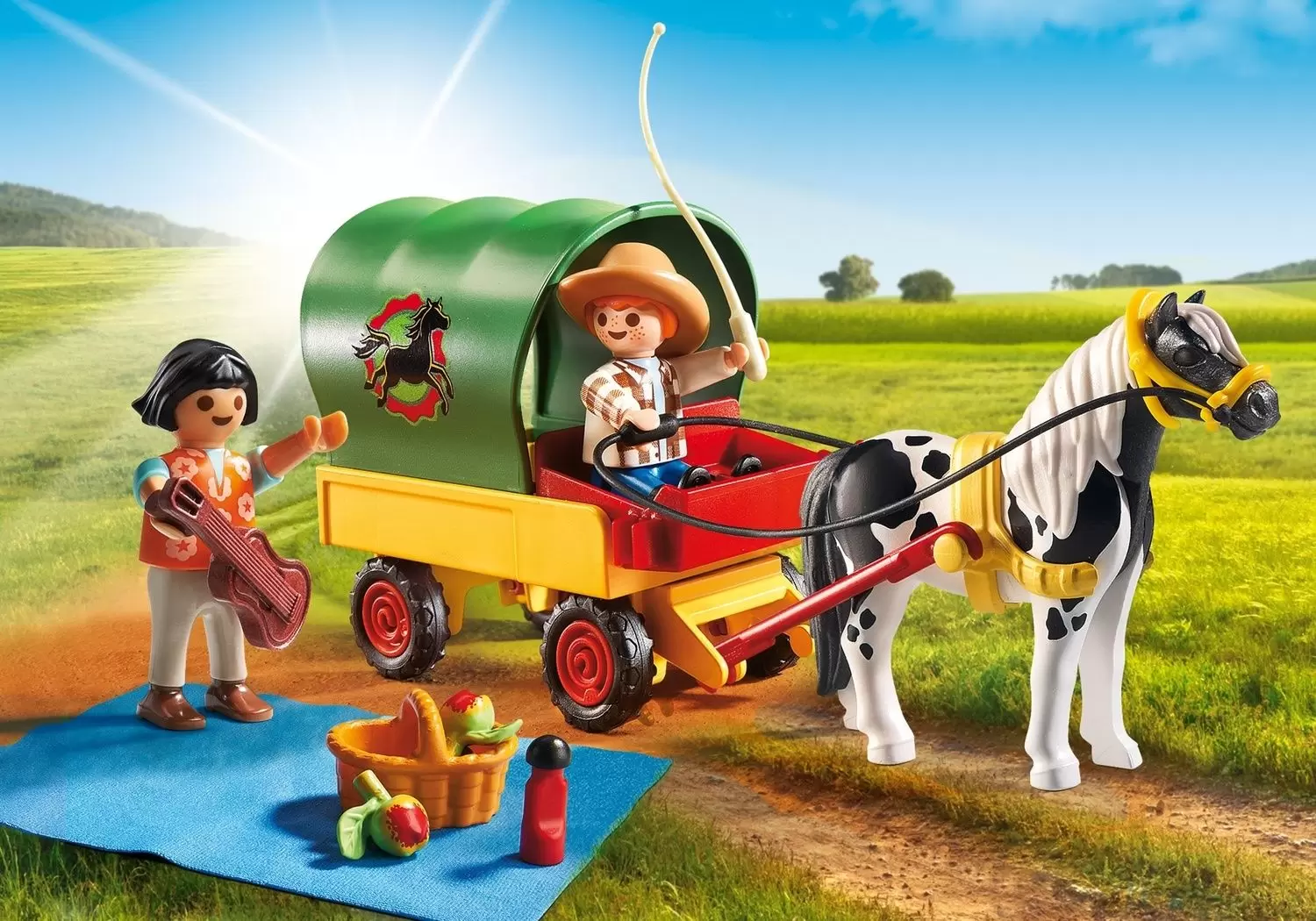 Playmobil - Caleche et famille country - Playmobil