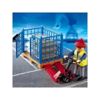 Pallet Jack with Crate