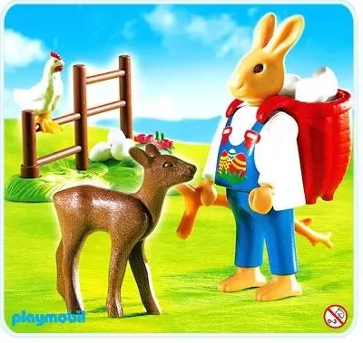 Playmobil Lapins de Pâques - Lapin avec sac à dos