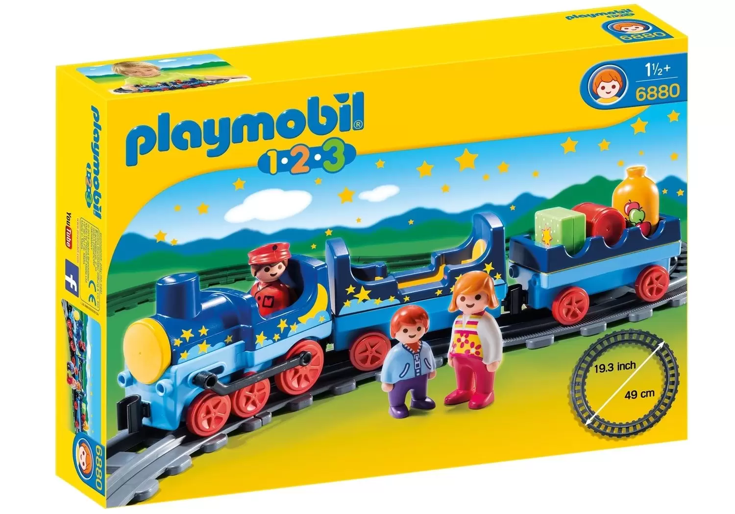 Playmobil 1.2.3 - Train étoilé avec passagers et rails