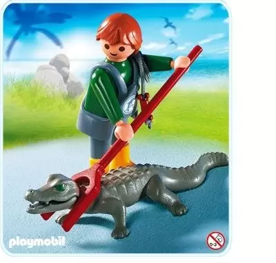 Playmobil Parc Animalier - Soigneur d\'animaux  avec caïman