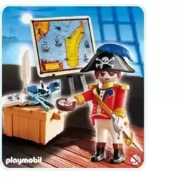 Pirate captain with map